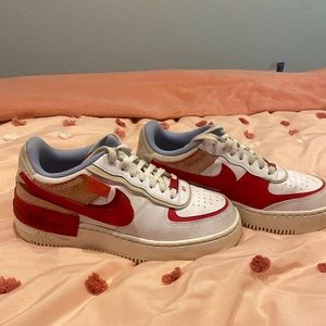 *Nike Womens Air Force 1 Shadow, *Size 8.5 WOMENS, *Red, White, Pink colors